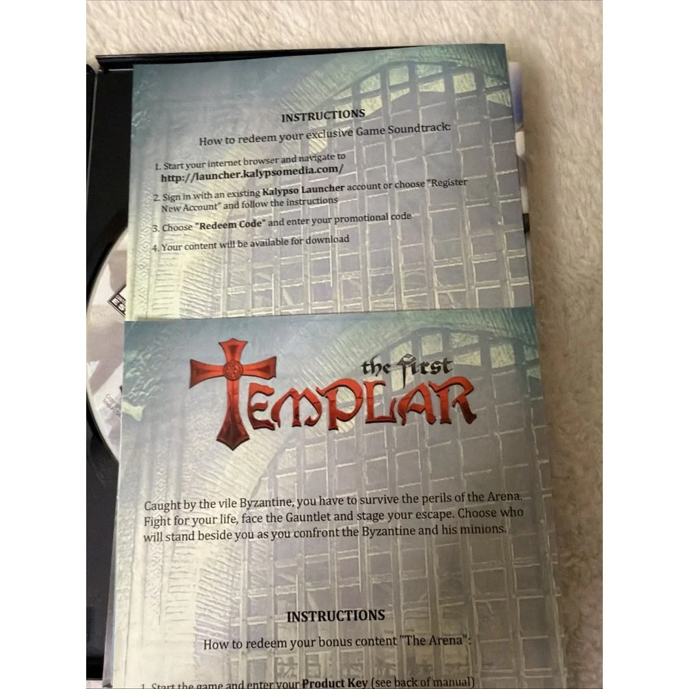 The First Templar PC DVD ROM Video Game VTG CIB. Complete Sleeve Kalypso WIN